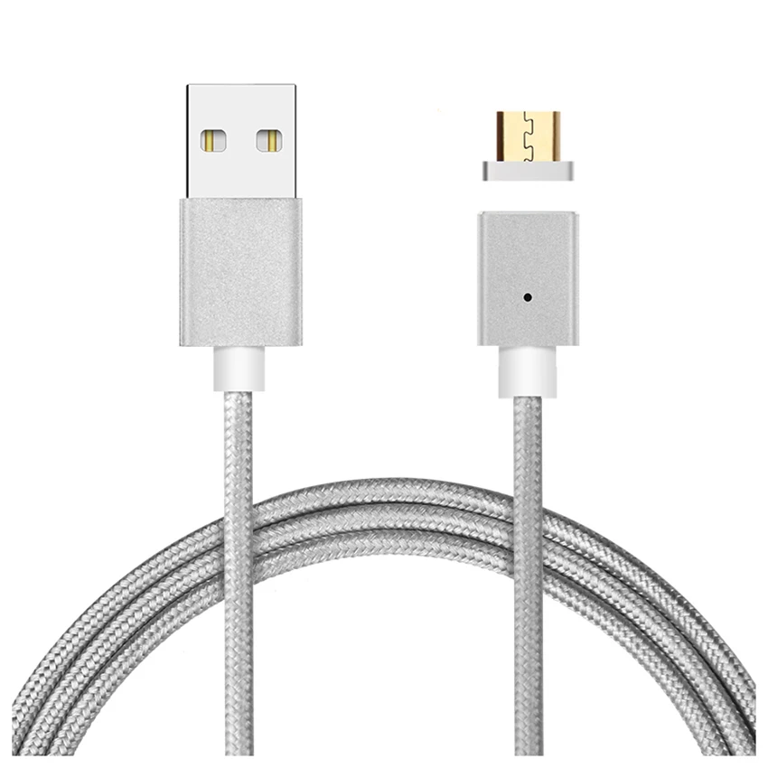 HFES Magnetic Charger Cable MICRO-USB Mobile Phone 2IN1 Fast Adapter Wire Data line Silver | Электроника