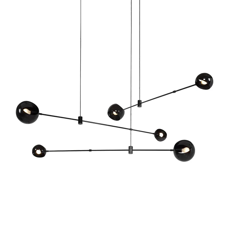 

Modern Nordic Iron Tube Pipe Light Fixtures LED Rustic 6 Lights Pendant Light Kit for Dining Bedrooom Home Decor Art Line Lamp