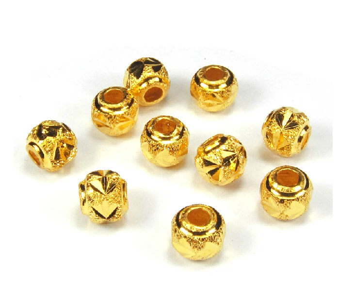 

1Pcs Pure Solid 24K Yellow Gold Pendant Carved Beads 0.08g