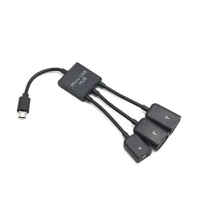 

3 in1 Multi-function Dual Micro USB Host OTG Hub Adapter Cable Male to Female Dual Micro USB 2.0 Host OTG Hub Adapter Cable