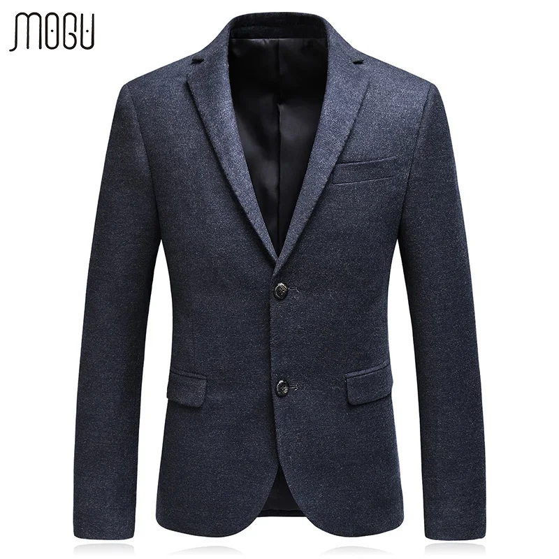 Mogu одноцветное мужской пиджак осень 2017 г. Новое поступление модные Однотонная одежда Для мужчин пиджак Slim Fit Повседневное Для мужчин куртка