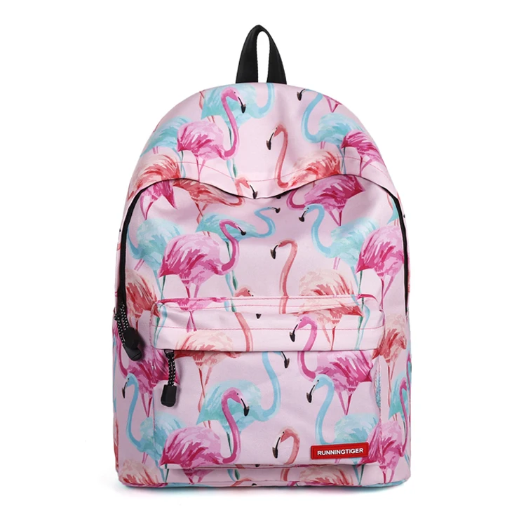 

Pink Flamingo Women's Backpack Cartoon Mochila Girls Boys Backpacks Cute Cat Print Shoulder Bags Girls
