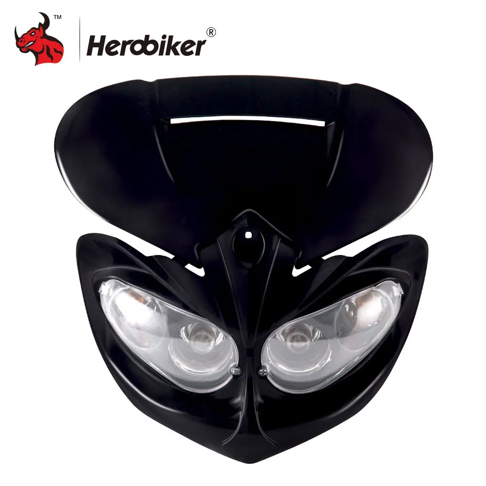 

Motorcycle Headlight Fairing Head Lamp High / Low Beam Motorcycle Dual Headlight Motocross Universal Headlamp For Universal Moto