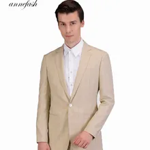Стиль на заказ высокого качества 150's камвольная шерсть бежевый оконный мужской костюм для свадьбы жениха костюм