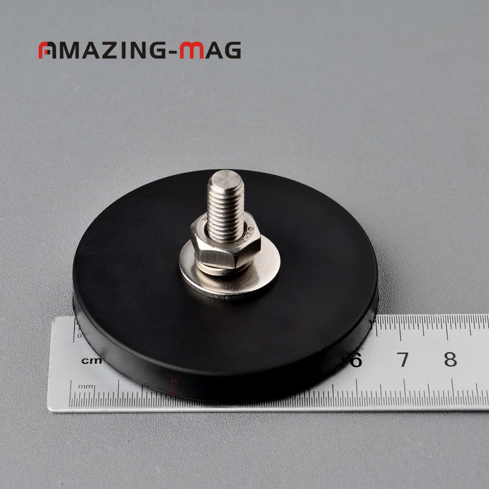 2 шт. 28 кг Мощный Неодимовый магнитный диск Сделано в Китае с резиновым расходы D66* 8,5 мм M8 нить Анти-Царапины светодиодный светильник Камера автомобильное крепление магнит