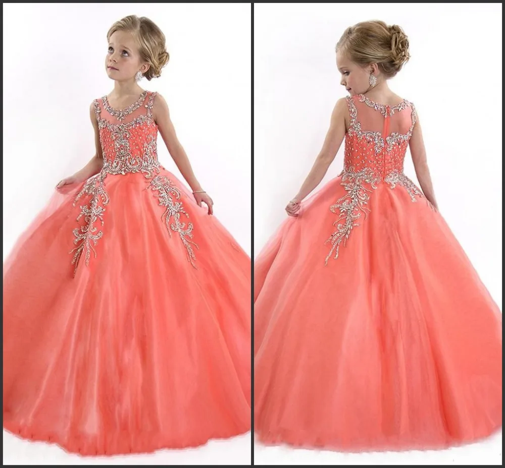 Розничная ; милое платье принцессы для причастия с бисером; оранжевое бальное платье на молнии сзади; Платья с цветочным узором для девочек; коллекция года; пышные платья для девочек