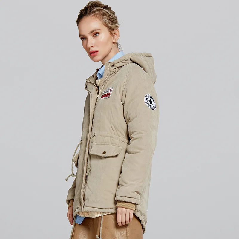 Femmes Occasionnel Femelle Cachemire 1 4 Agneau Hiver Chaud Capuche Grande 6 Longues Automne 5 Manteau Taille Outwear Coton New 2018 De Veste 2 7 3 Parkas azFZCx