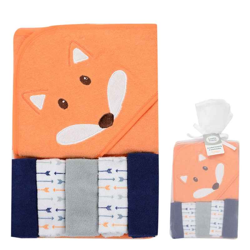 Lot De 6 Serviettes De Bain Pour Nouveau Ne Lot De 6 Pieces En Coton Motifs D Animaux Peignoir A Capuche Pour Bebe Aliexpress