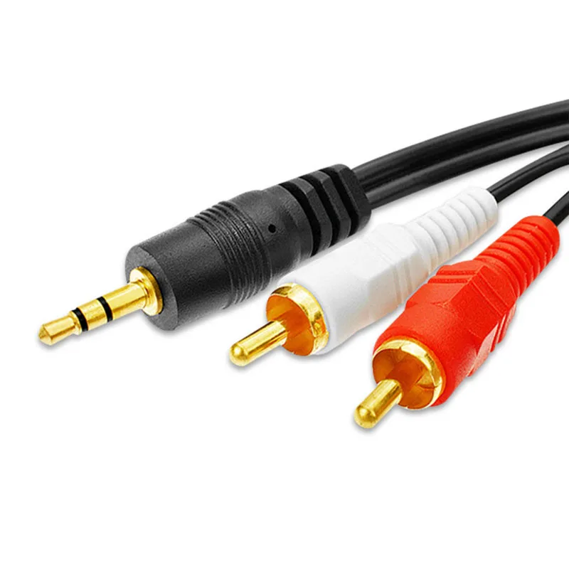 Аудиокабель 3 5 мм со штекером папа в AV 2 RCA аудиокабель AUX для телефона Mp3 Pod ТВ