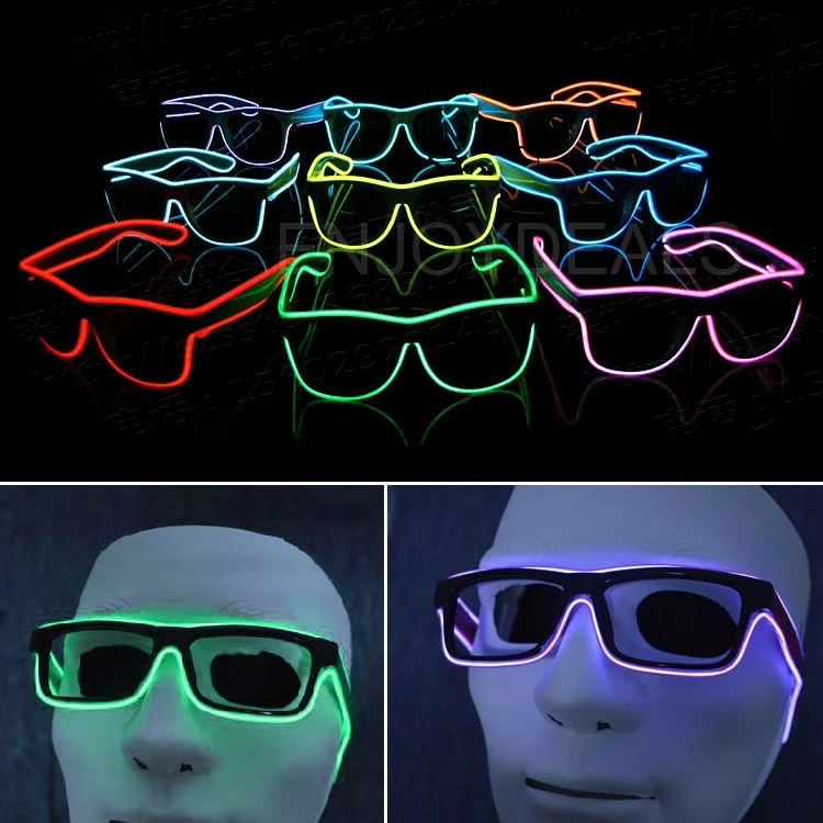 EL Wire модный неоновый светодиодный фонарь DJ яркие очки светящиеся рейв костюм вечерние очки-жалюзи флуоресцентные танцевальные представления бар