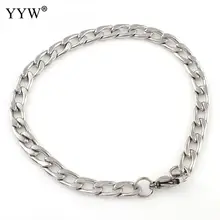 Ювелирный браслет из нержавеющей стали, унисекс, проданный через приблизительно 7,5 дюймов, овальная цепочка, цвет