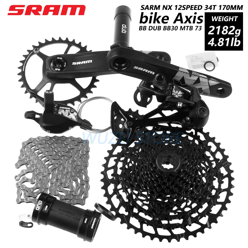 SRAM NX EAGLE 1x12s 11-50T набор скоростей DUB 170/175 мм задний переключатель триггерный переключатель передач кассета с цепью звездочки - Цвет: 34T 170 BB30 Nobox