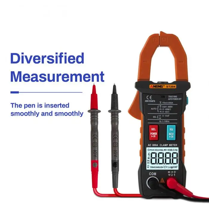 ST204 Ammeter 4000 counts Intelligent Auto Range Digital Clamp Meter AC/DC Current Multimeter Pliers Voltmeter meter HR