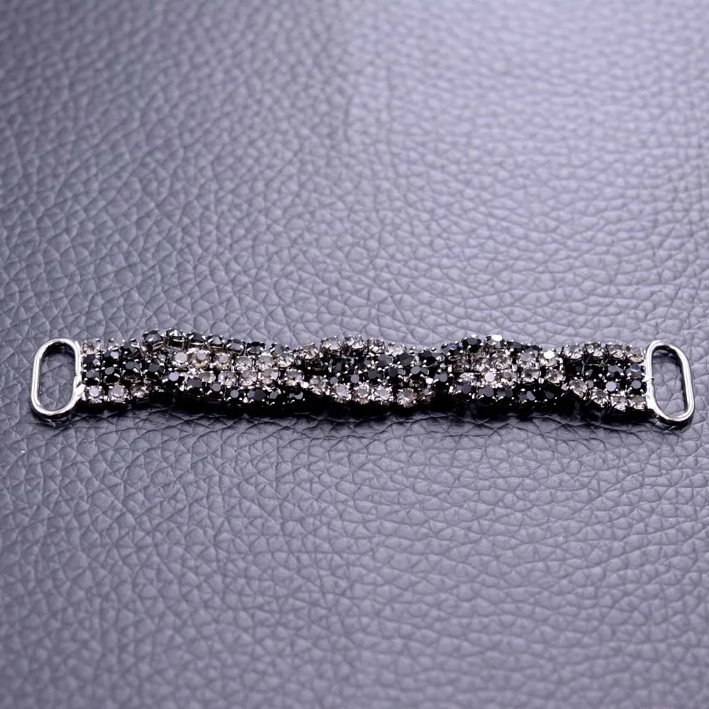 

DIY 10pcs Shining Jet color Rhinestone Bikini Connector Buckle Copper Chain Fit For Pin Up Rhinestone Hematite palted BK-07