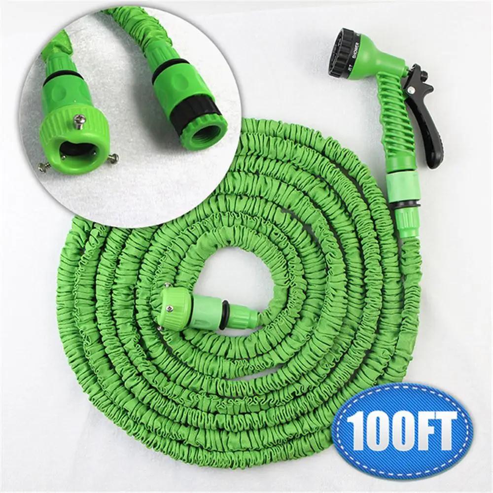 100FT Expandable Water Hose Rubber Flexible Garden Hose For Irrigation