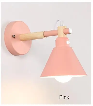 MDWELL современный простой скандинавский настенный светильник личность креативный Железный коридор прикроватная Спальня прохода энергосберегающие огни лестницы - Цвет абажура: Pink