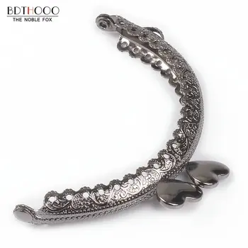 

8.5cm Round Metal Purse Frame Handle for Clutch Bag Handbag Accessories Making Kiss Clasp Lock Frames Bronze Tone Bags Hardware