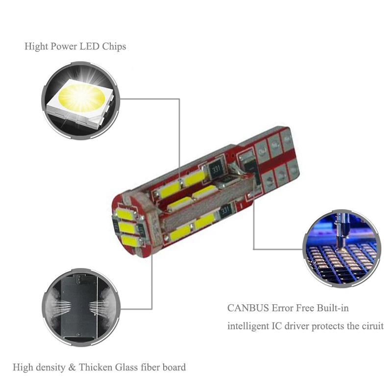 6x T10 168 194 2825 W5W LED 3014 Cree Chip светодиодные Сменные лампы Автомобильные номерные знаки