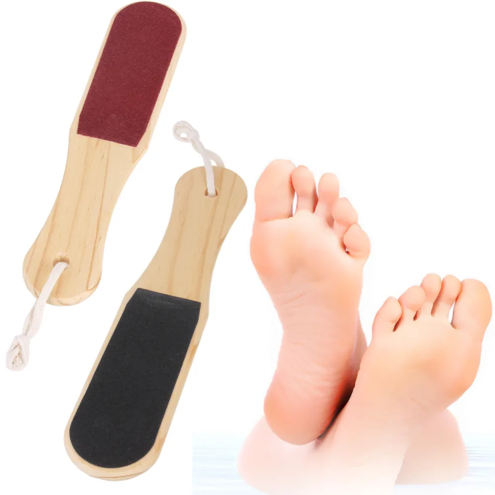2018 1Pcs Foot File Wooden Sand Paper Dead Skin Removal Toe Exfoliator