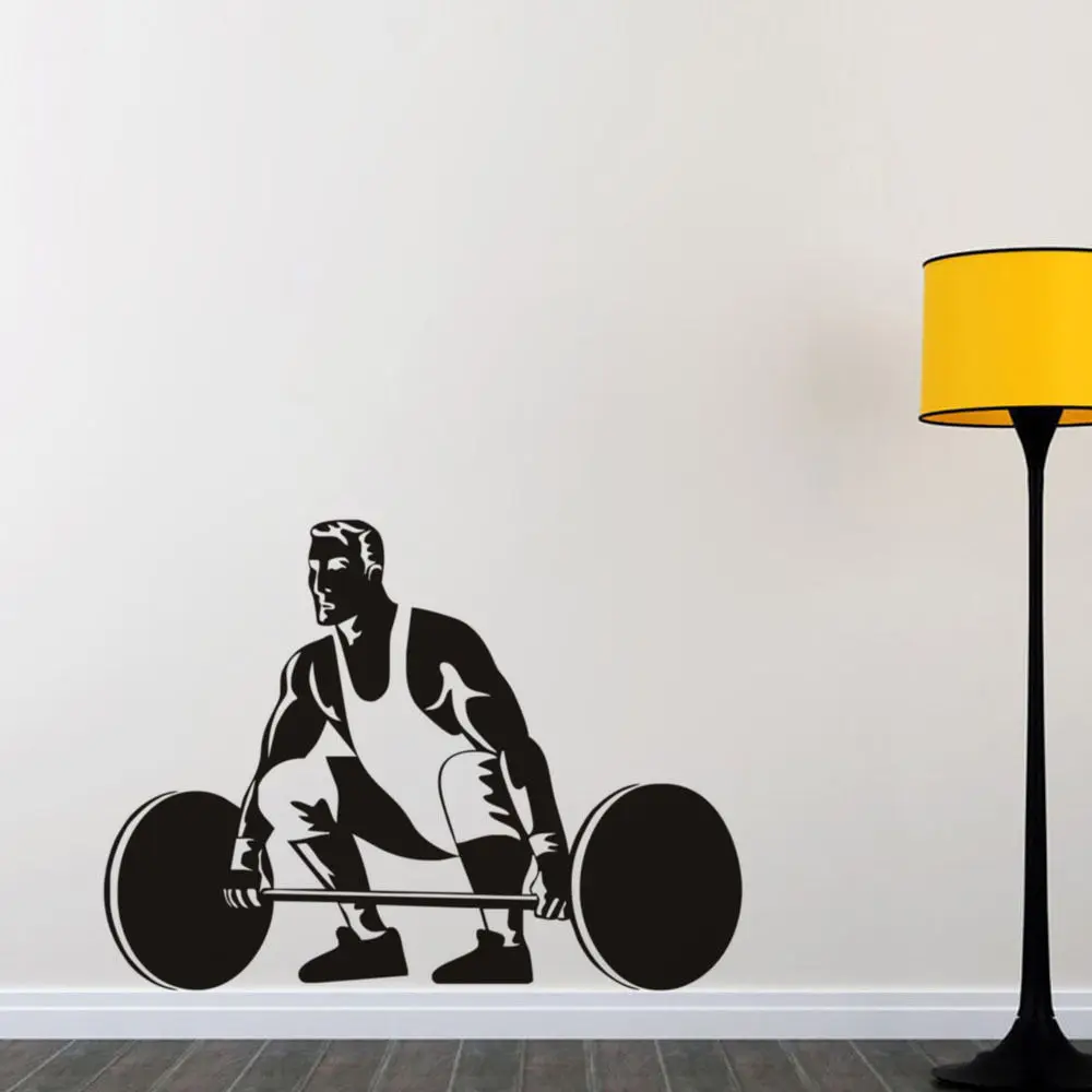 Wall Stickers Athletes Weightlifting Home Decor Removable Vinyl Wall