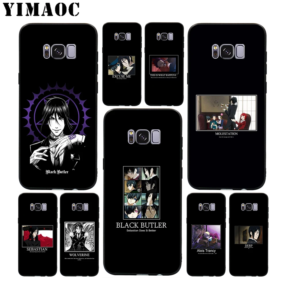 YIMAOC Black Butler Anime Soft Case for Samsung Galaxy S10 S10e S9 S8 A6 Plus S7 S6 Edge A7 A5 A3 J6 Note 9 8 |