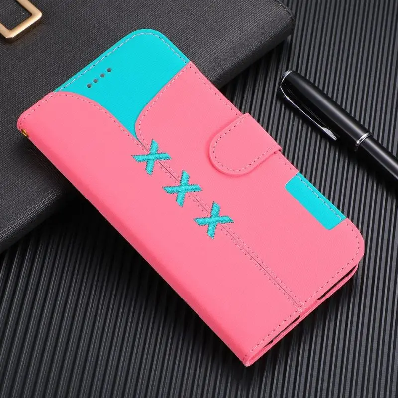 

Hit color Fashion Phone Bags For Xiaomi Redmi Note 6 Pro 7 Note7 Embroidered Coque Stand Cover Book Flip Funda Wallet Capa DP04G