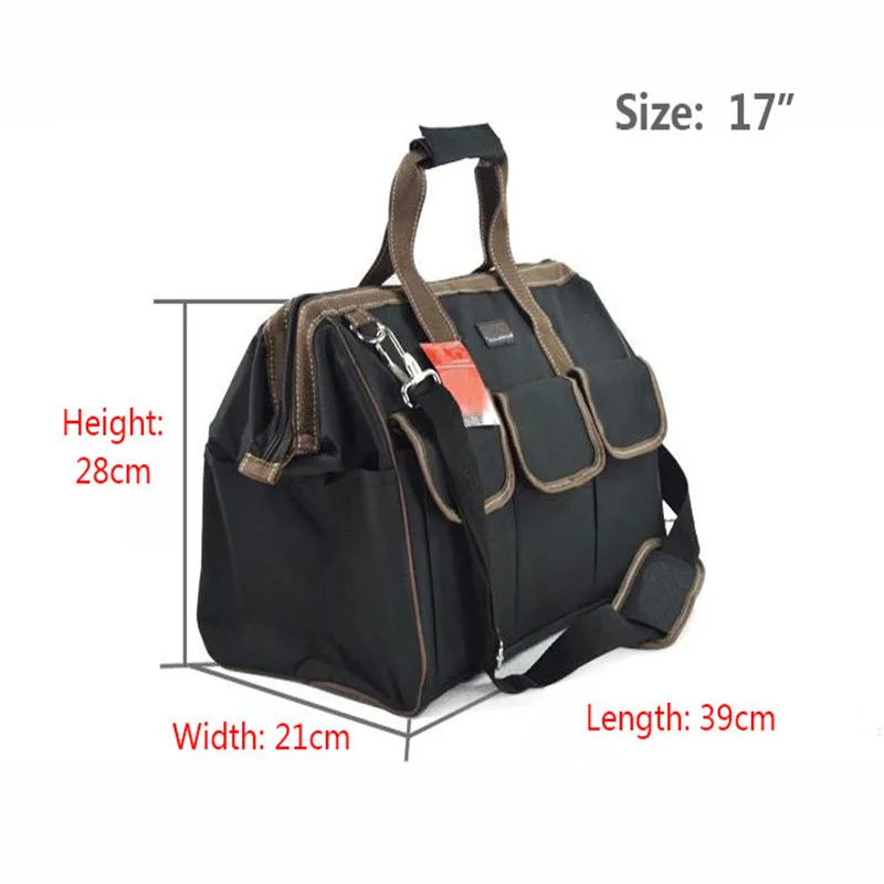 

17"(39x21x28cm) Multifunctional Electrical Bag Tools Case Oxford Bag Electrician Canvas Tool Bag Toolkit
