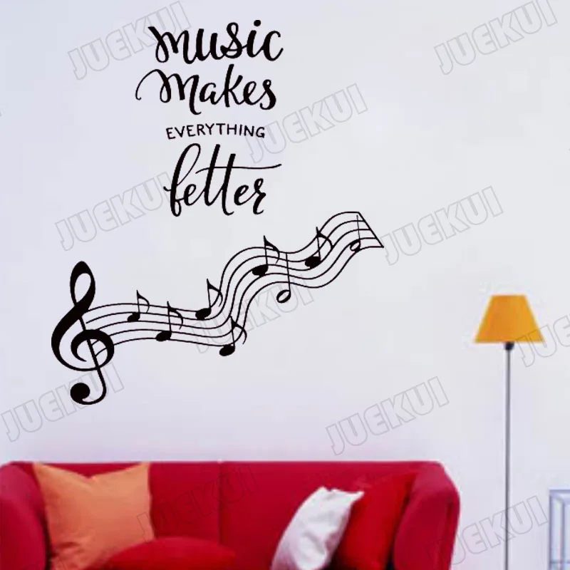 Music Makes Everything Letters Quotes Wall Stickers for Music Home