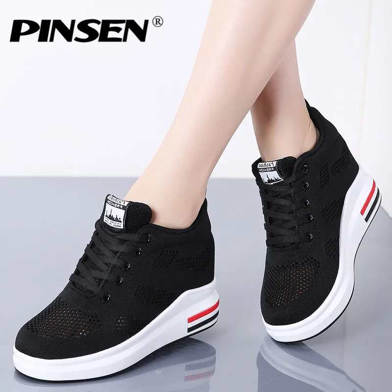 PINSEN/модные кроссовки; женская обувь на платформе; обувь высокого качества для увеличения роста; Женская Повседневная дышащая обувь; zapatillas mujer