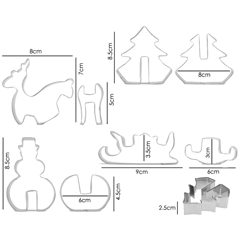 18 шт./компл. DIY Нержавеющая сталь Рождественская серия для нарезки печенья в виде 3D пряничный домик форма для выпечки инструменты для украшения тортов из мастики