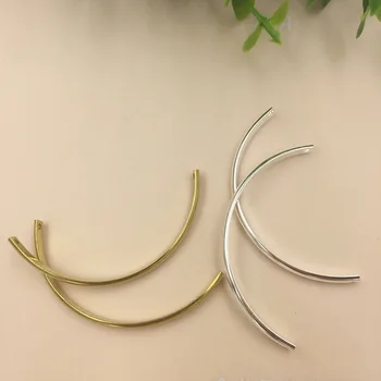 

SEA MEW 20 PCS 48mm Metal Copper Curved Bend Pendant Charms 4 Colors Plated Earrings Accessories For Jewelry Making