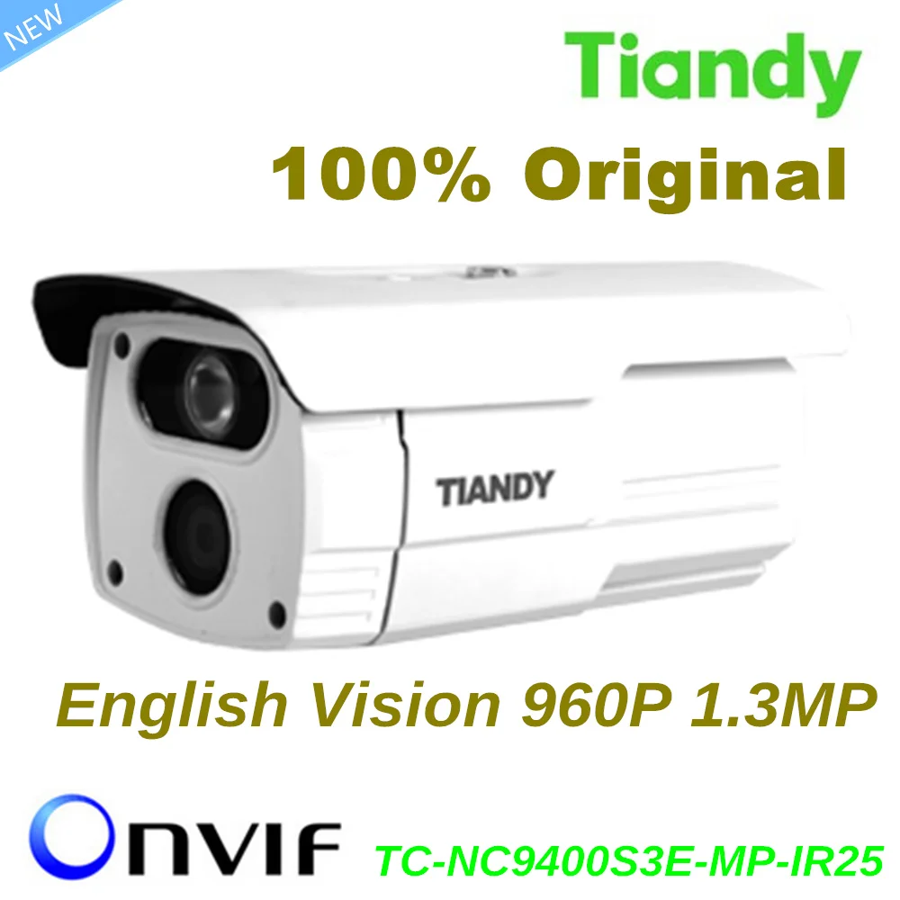 

Original Tiandy IP Camera TC-NC9400S3E-MP-IR25 English Version 960P 1.3MP Waterproof IP66 Outdoor CCTV Camera Support Onvif