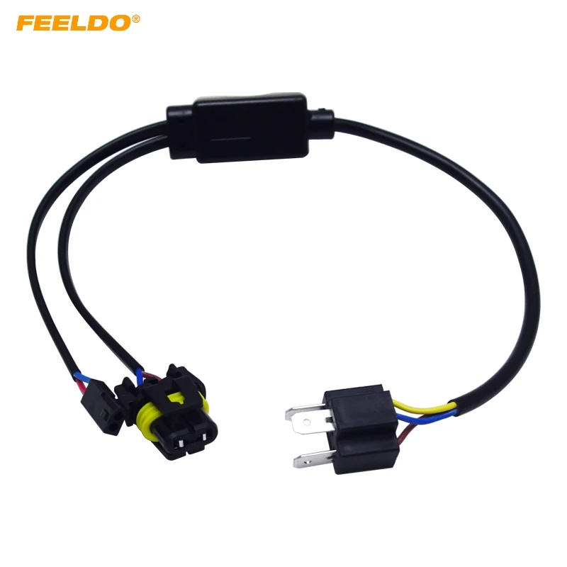 Биксеноновые HID лампы FEELDO 1 шт. упрощенные H4/9003/HB2 Hi/Lo реле жгут проводов контроллер