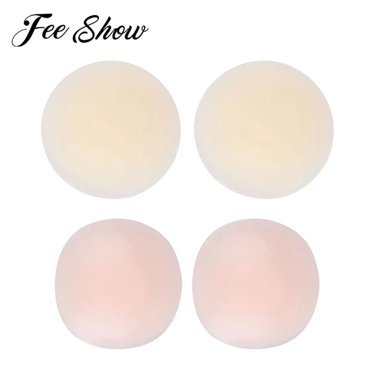 1 Pair Women Round Reusable Silicone Self adhesive Invisible Breast ...