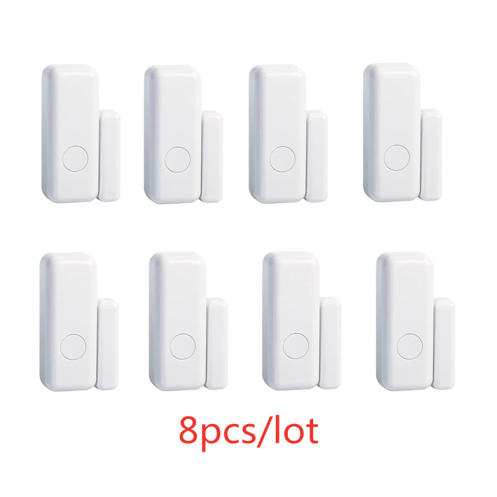 3/5/8pcs/lots WiFi 433mhz While Wireless Smart Open Window Door Sensor to Detect Door Home Alarm App Notification Alerts pgst window door sensor for 433mhz alarm system pg103 wireless home alarm app notification alerts