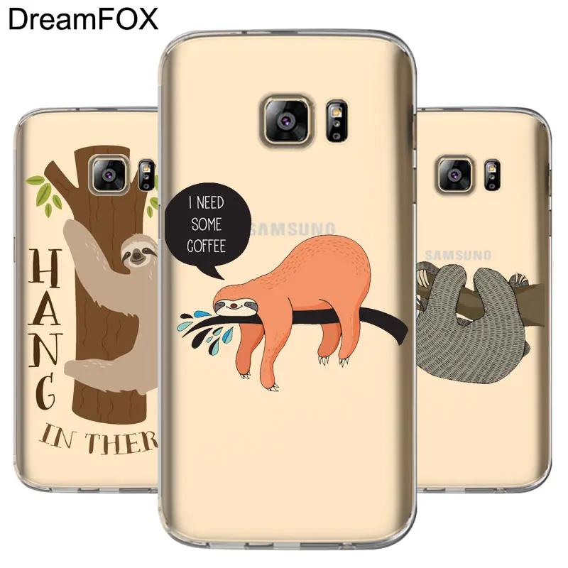 DREAMFOX L087 Ленивец Мягкий ТПУ силиконовый чехол для samsung Galaxy Note S 7 8 9 10 10e 11 11e Lite Edge Plus |