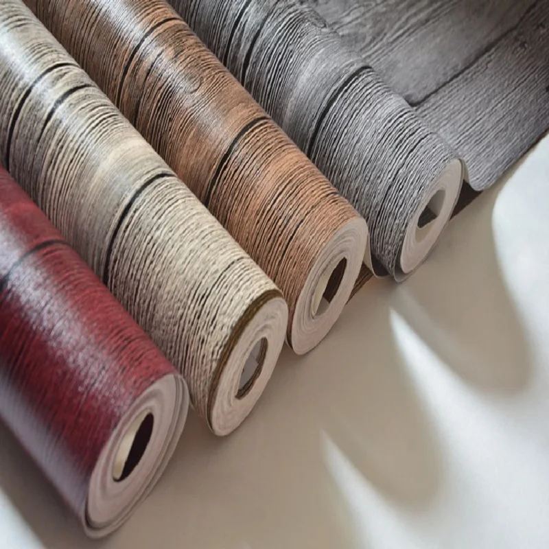 

10M Wood Effect striped Wallpaper Optic Panelling Timber Plank wall paper papel de parede tapete bedroom decoration