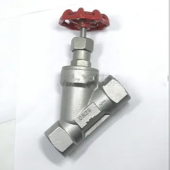 

Stainless steel manual Angle seat valve female thread welding clamp Y type high temperature steam Angle seat valve DN15-DN65