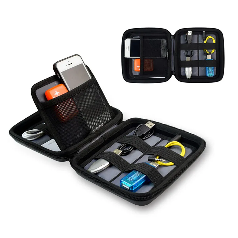 Electronic Digital Product Storage Bag Box For Home Travel Organizer Cover For Data Cable Charger Zip Lock Storage Bag  EVA Case5