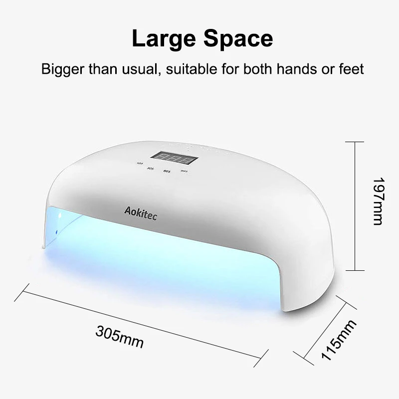  Aokitec 78W/36W Nail Dryer UV Led Lamp Gel Polish Curing Infrared Sensing Timer Smart LCD Display L