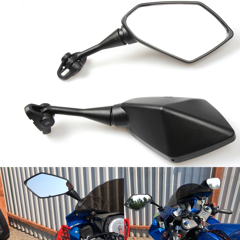 Black Motorcycle Rear View Side Mirrors Custom For Honda CBR1000RR CBR250R CBR300R CBR600 Suzuki GSXR 