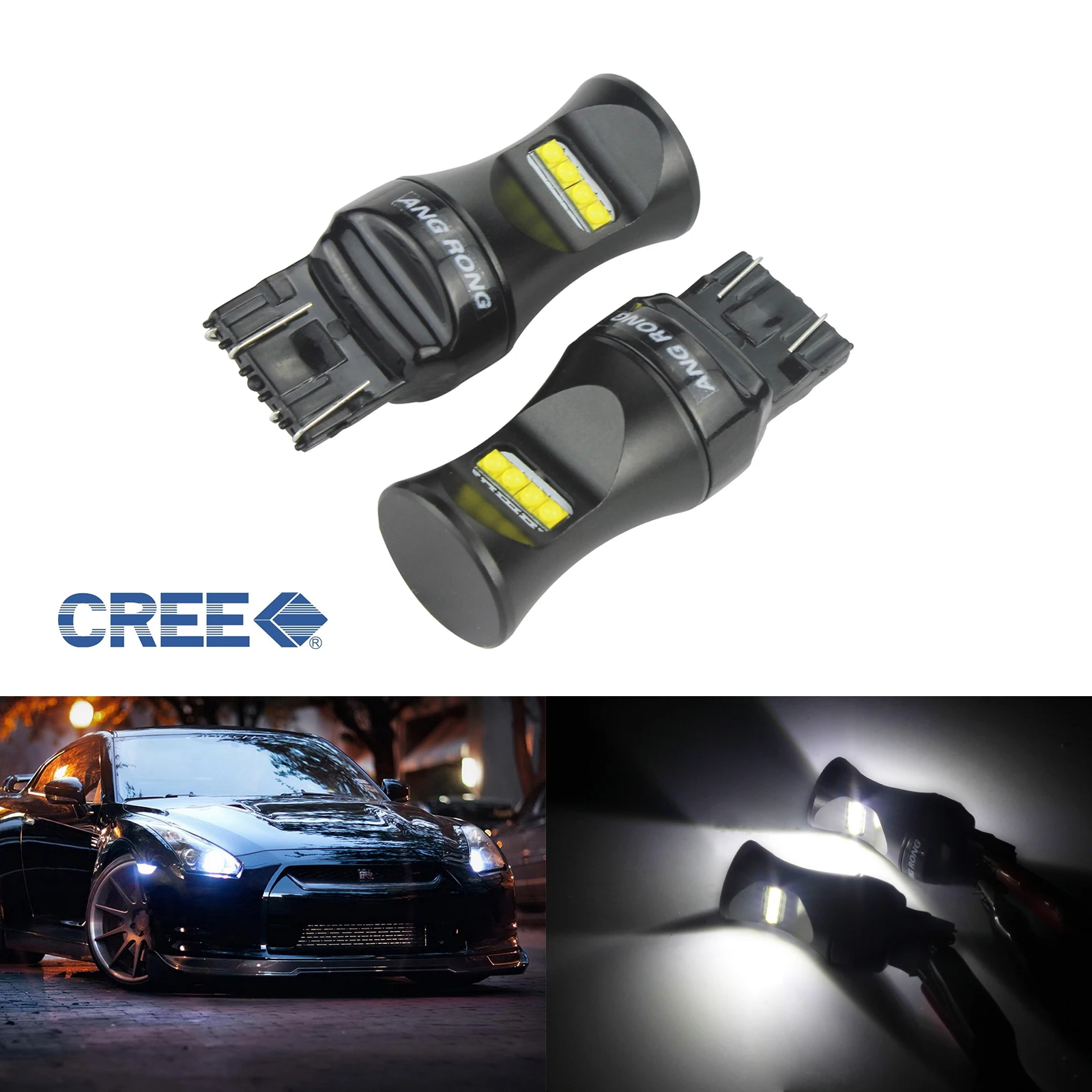 ANGRONG 2x7440 7443 W21W W21/5W C REE светодиодная лампа босветильник дневные ходовые огни