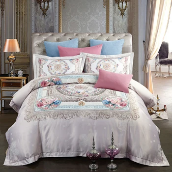 Модный роскошный комплект постельного белья королевского размера 60 S, шлифовальный Комплект постельного белья из 4 предметов, хлопок, пододеяльник, простыни, комплекты белого, синего, розового цвета - Цвет: color 19