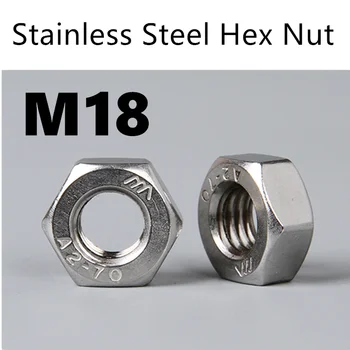 

Free Shipping 10pcs/Lot Metric Thread DIN934 M18 304 Stainless Steel Hex Nut Hexagonal Nut Screw Nut A2-70