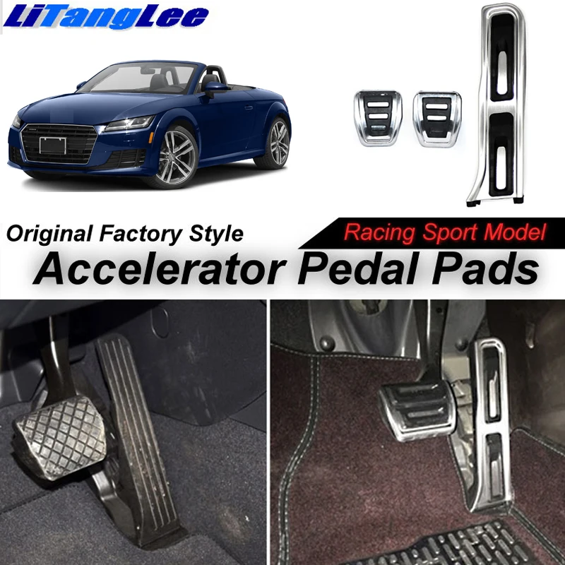 LitangLee Car Accelerator Pedal Pad Cover For Audi TT RS TTS 8J 2006~2014 MT LHD Sport Racing Design Foot Throttle Pedal Cover (7)