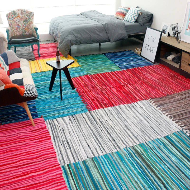 

Cotton Simple Japanese Style Soft Carpets For Living Room Bedroom Carpet Area Rug Home Carpet Floor Door Mat Fashion Carpet Mats
