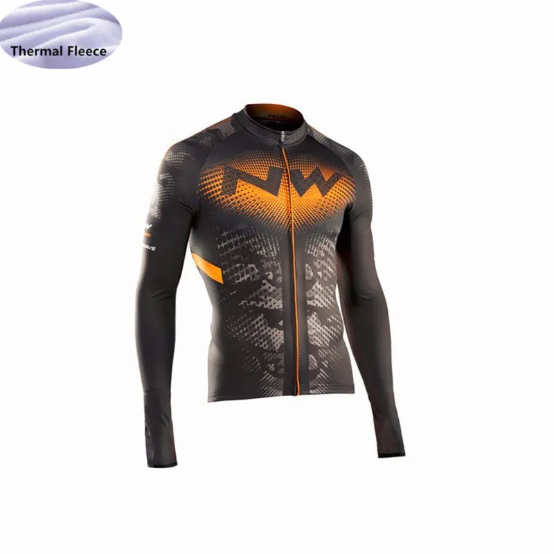 

2018 NW Men's Winter Thermal Fleece Long Sleeves Cycling Jersey Breathable MTB Bike Clothes Bicycle Clothing Ropa Ciclismo