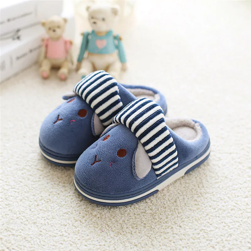 Children's plus velvet warm home shoes Toddler Baby Infant Girls Boys Winter Home Slippers Cartoon Warm Indoors Shoes #3j24 (21)