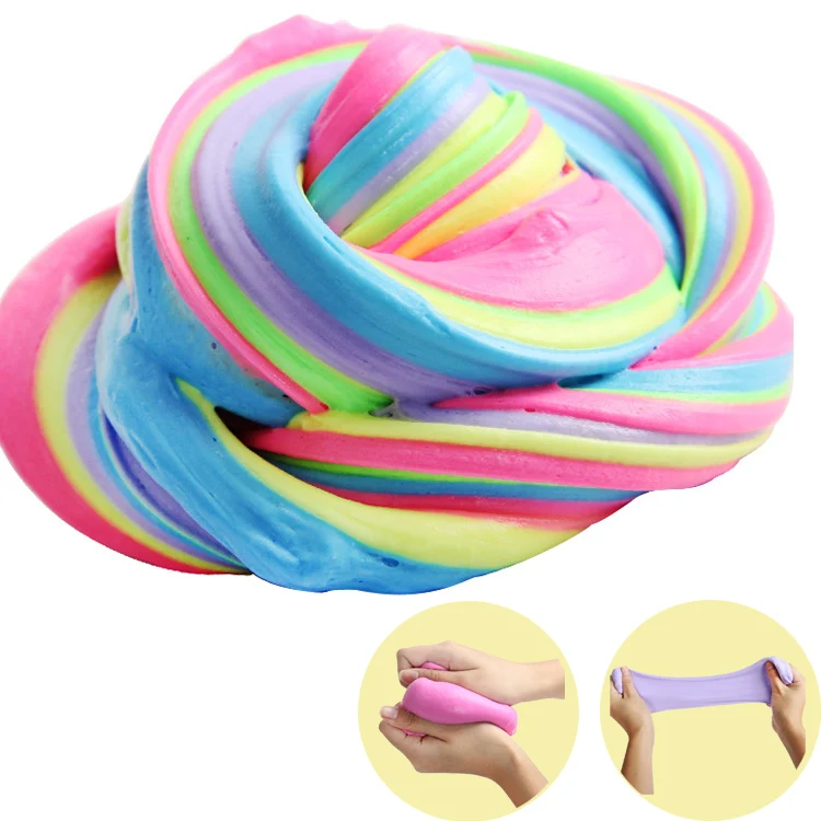 

50g Colorful Fluffy Slime Plastic Light Clay Anti Stress Relief for Kids Toy antistress Squishy Sludge Plasticine Gum Mud Releas