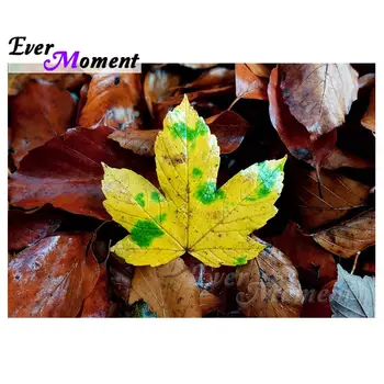 

Ever Moment 5D DIY Diamond Painting Maple Leaf Autumn Season Landscape Diamond Embroidery Rhinestones Mosaic Full Square S2F277